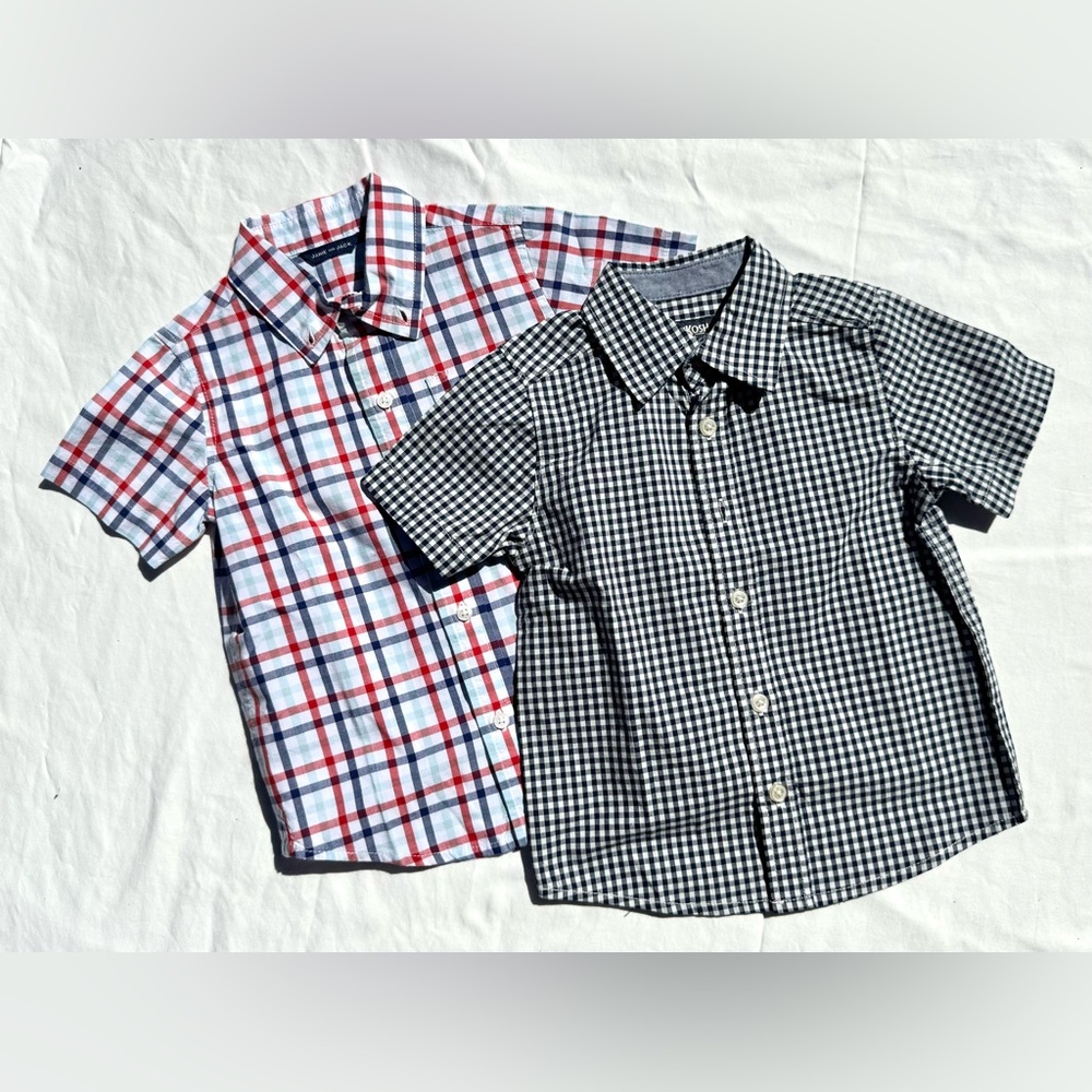 Like new Janie and Jack and Oshkosh Boys Plaid Button-Down Shirts size 2t